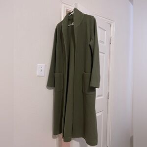 Fall green shawl Merino Wool Jacket